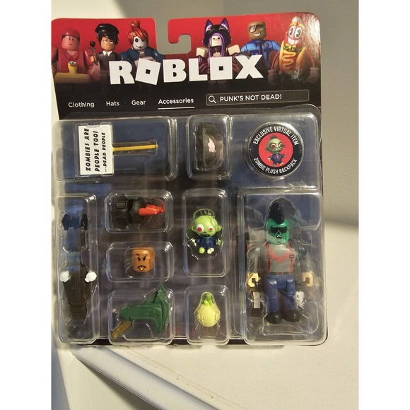Roblox Avatar Shop Punk's Not Dead! Action Figure w/Zombie Plush Backpack Code - Picture 6 of 11